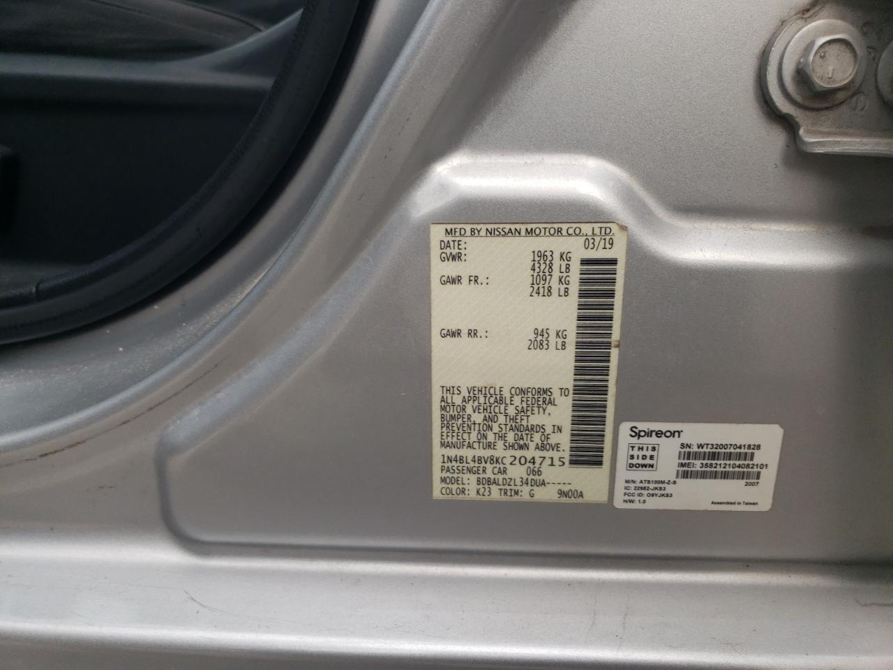 Nissan Altima S Image 11